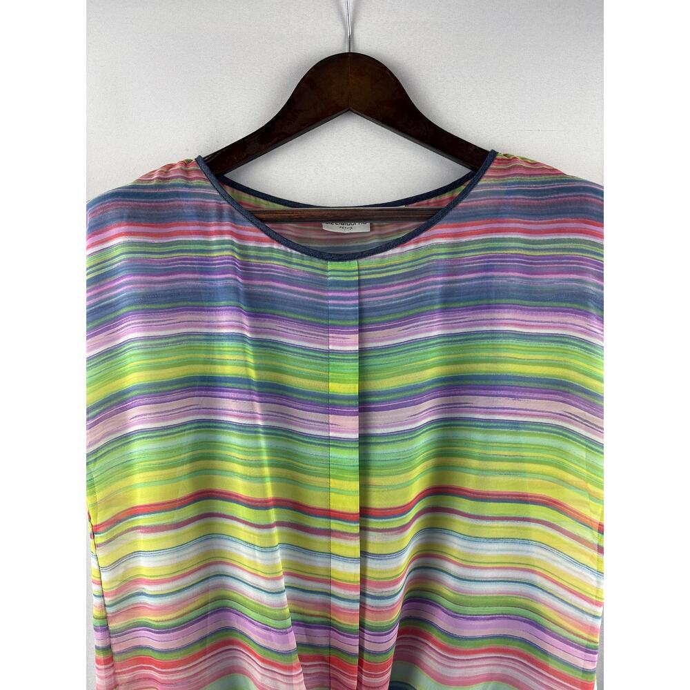 Women’s Liz Claiborne Size PM Multicolored Sleeveless Blouse - Picture 2 of 4